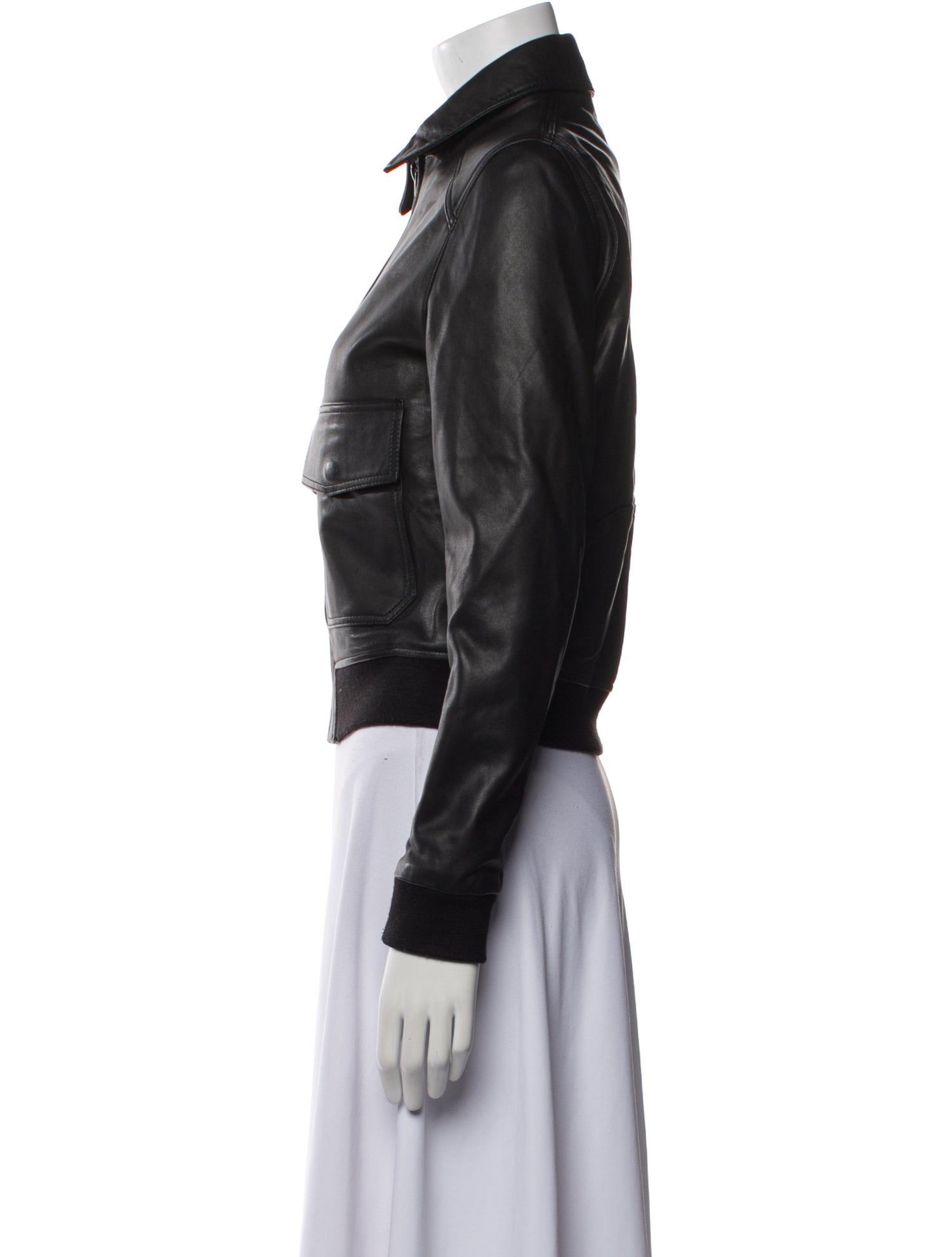 The Kooples Lamb Leather Bomber Jacket