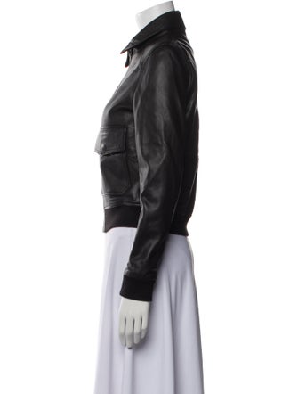 The Kooples Lamb Leather Bomber Jacket