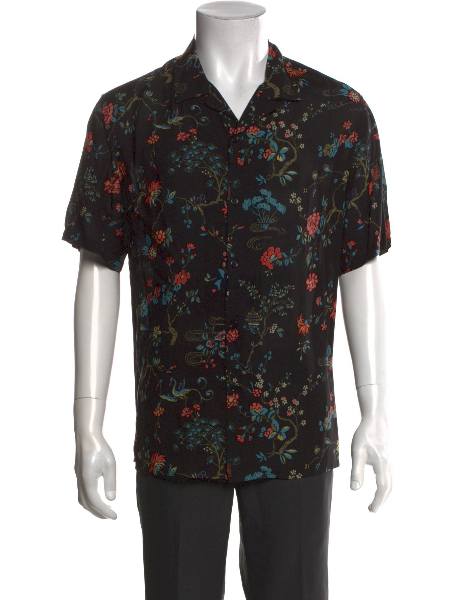 The Kooples Floral Print Short Sleeve Shirt