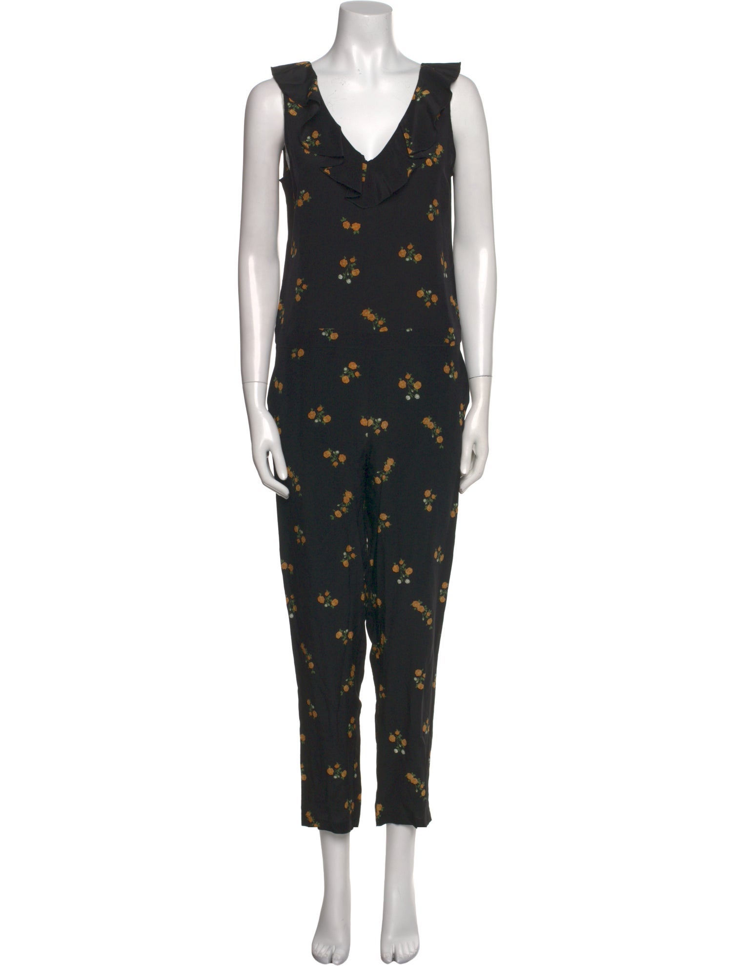 The Kooples Silk Floral Print Jumpsuit