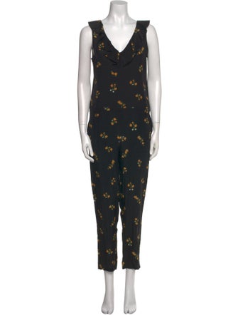 The Kooples Silk Floral Print Jumpsuit