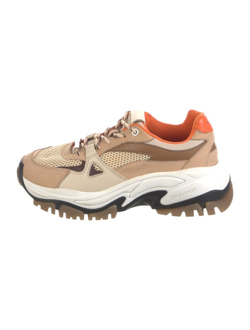 The Kooples Patent Leather Colorblock Pattern Sneakers