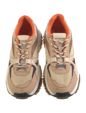 The Kooples Patent Leather Colorblock Pattern Sneakers