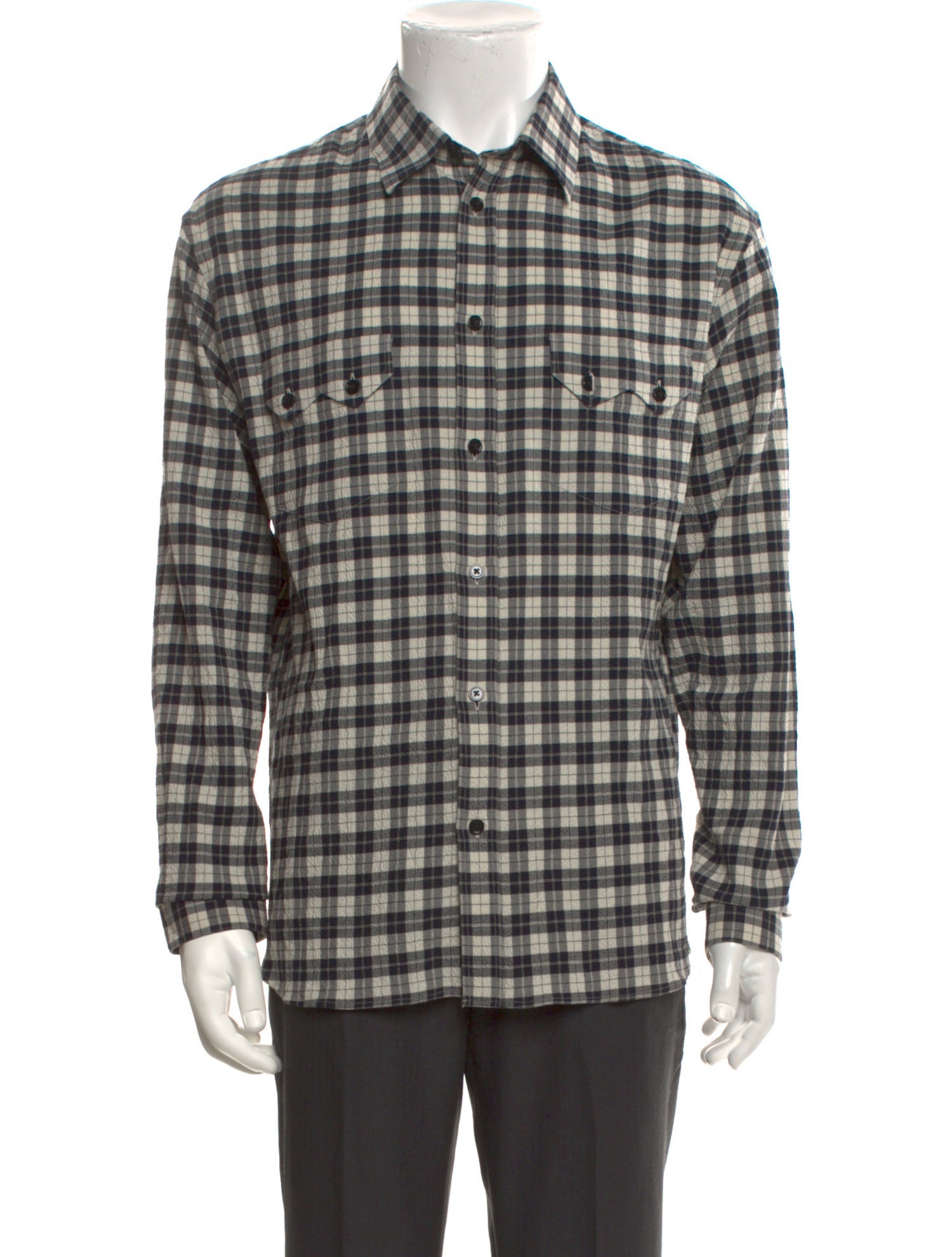 The Kooples Plaid Print Long Sleeve Shirt