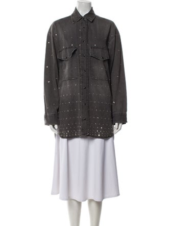 The Kooples Printed Denim Jacket