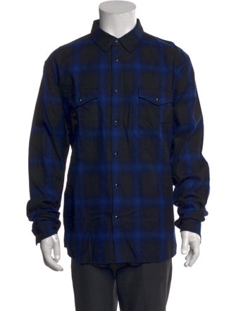 The Kooples Plaid Print Long Sleeve Western Shirt