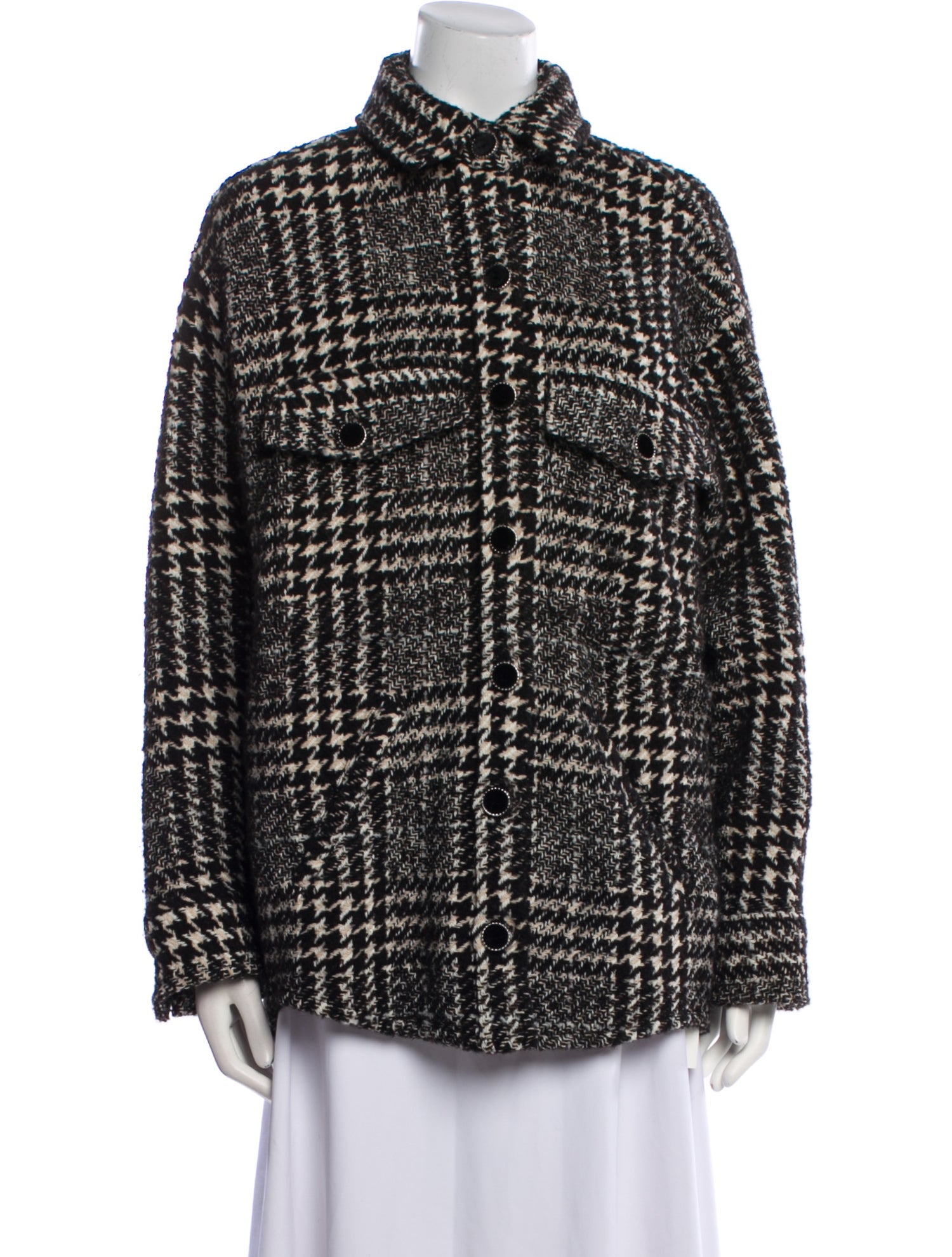 The Kooples Plaid Print Mock Neck Sweater