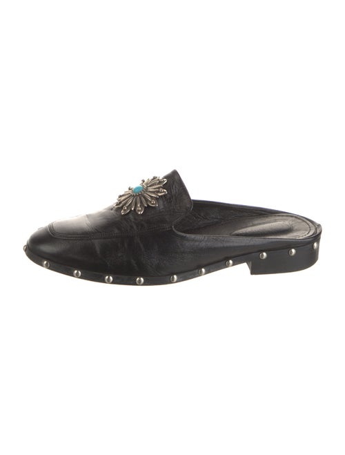 The Kooples Leather Studded Accents Mules