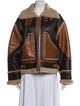 The Kooples Shearling Colorblock Pattern Fur Jacket
