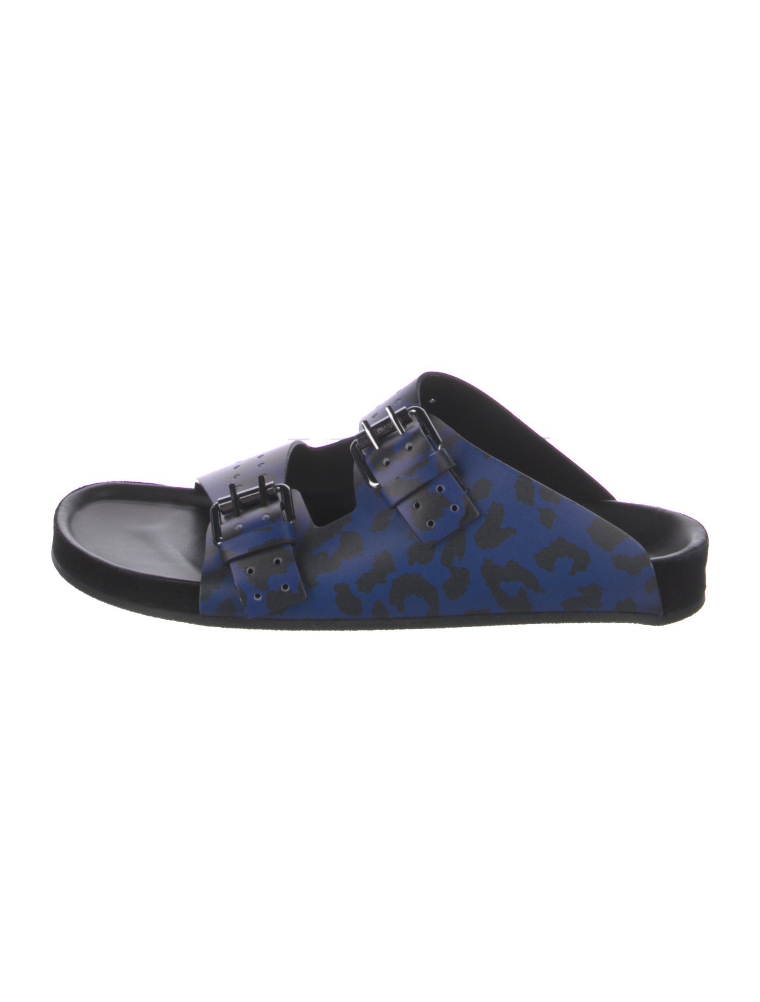 The Kooples Leather Tweed Pattern Slides