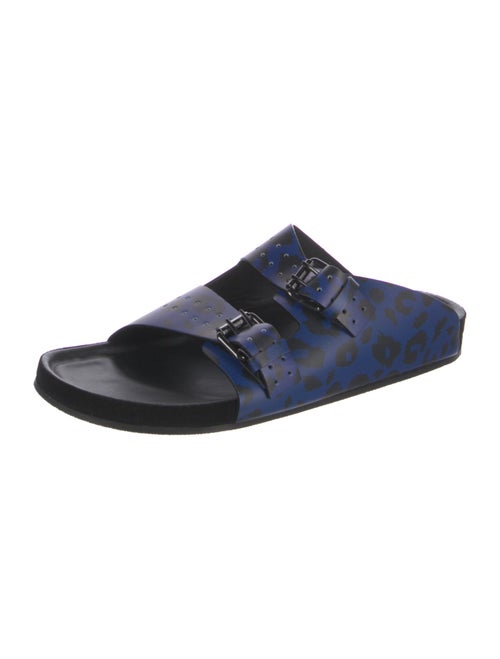 The Kooples Leather Printed Slides