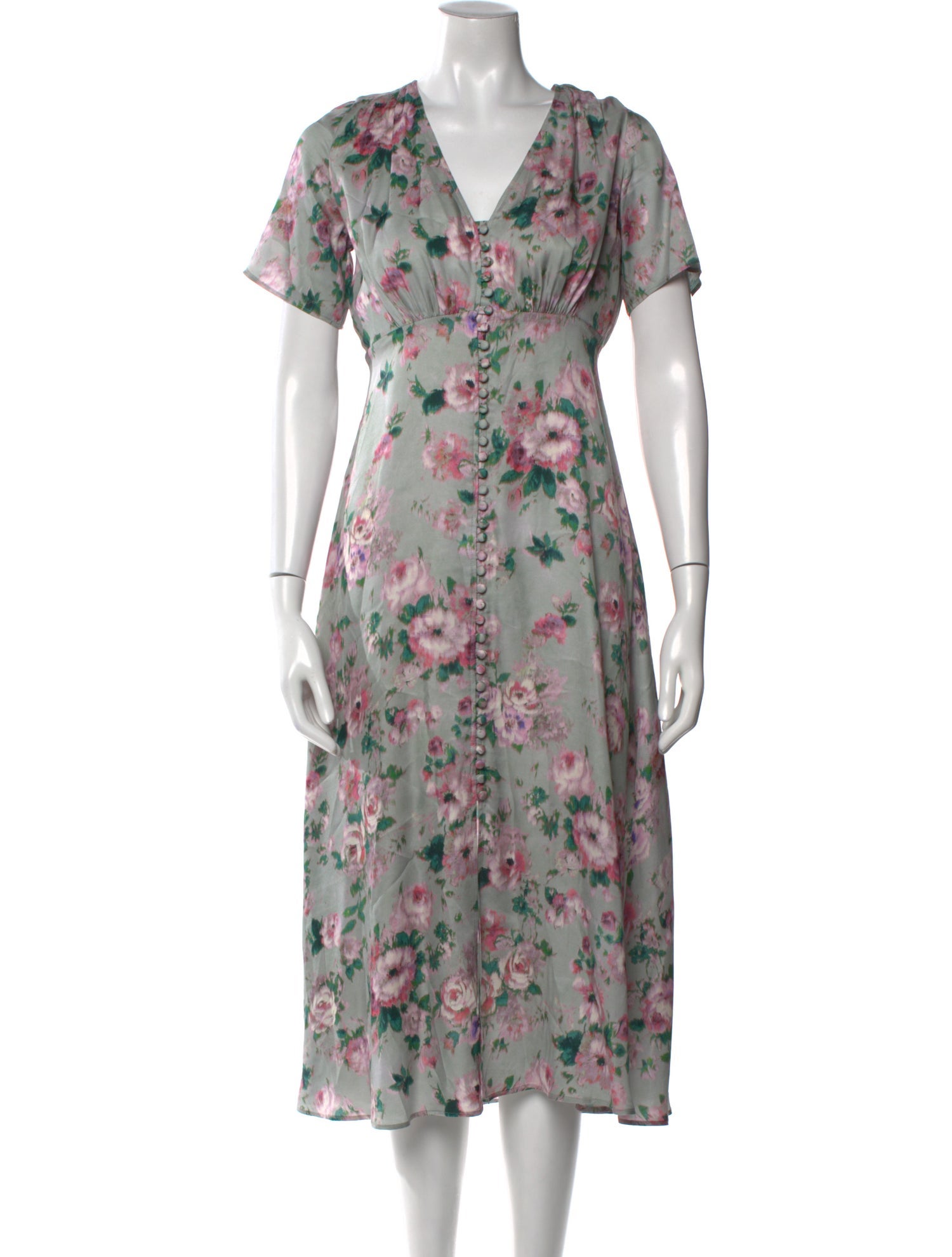 The Kooples Floral Print Midi Length Dress