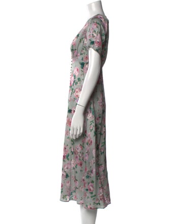 The Kooples Floral Print Midi Length Dress