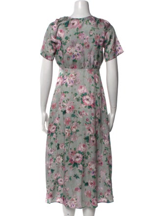 The Kooples Floral Print Midi Length Dress
