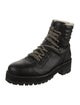 The Kooples Leather Chain-Link Accents Combat Boots