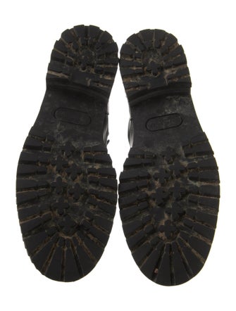 The Kooples Leather Chain-Link Accents Combat Boots