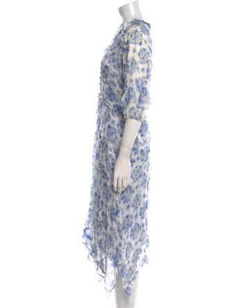 The Kooples Floral Print Midi Length Dress