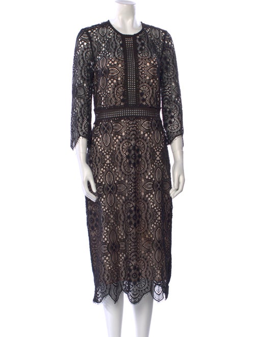 The Kooples Lace Pattern Midi Length Dress