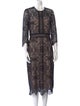 The Kooples Lace Pattern Midi Length Dress