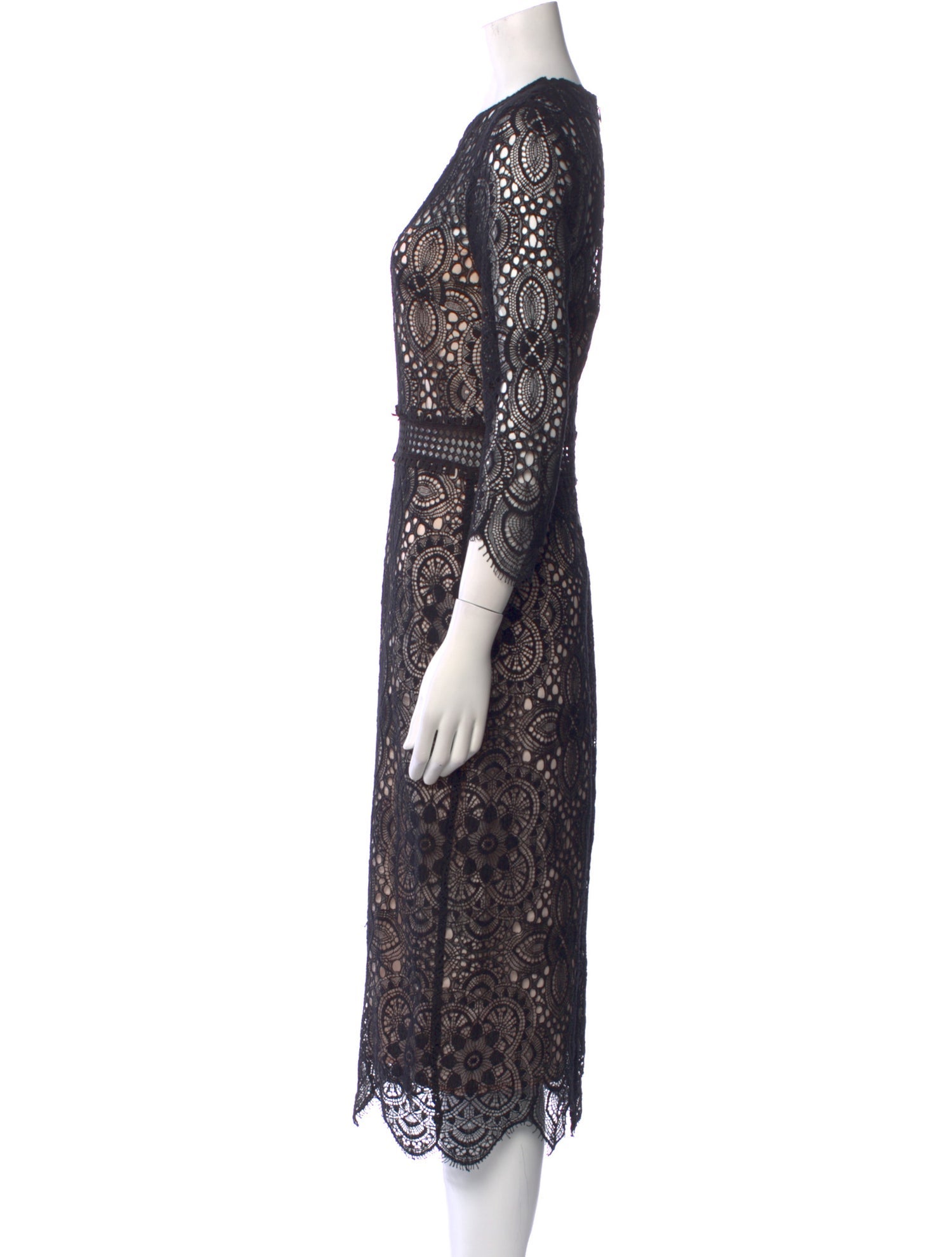 The Kooples Lace Pattern Midi Length Dress