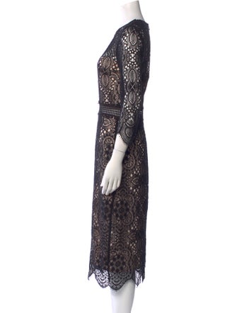The Kooples Lace Pattern Midi Length Dress