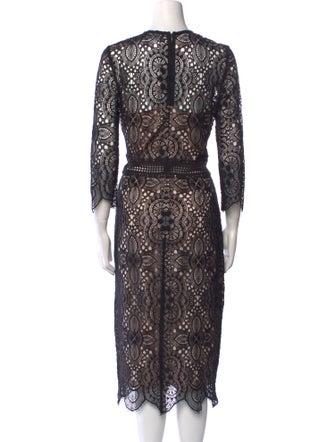 The Kooples Lace Pattern Midi Length Dress