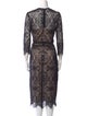 The Kooples Lace Pattern Midi Length Dress