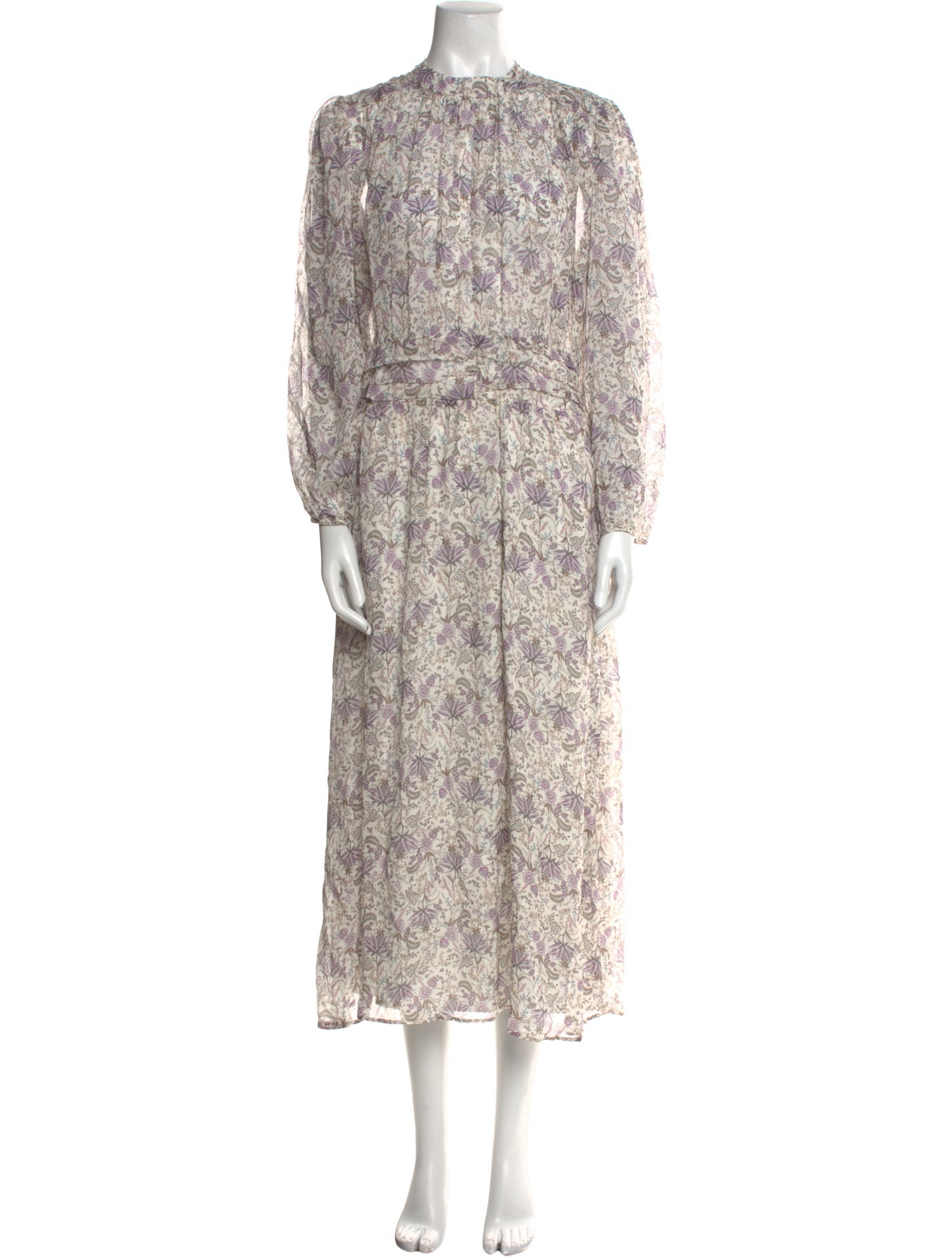 The Kooples Floral Print Midi Length Dress