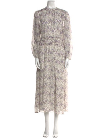 The Kooples Floral Print Midi Length Dress