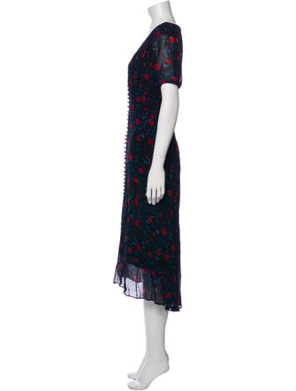 The Kooples Floral Print Midi Length Dress