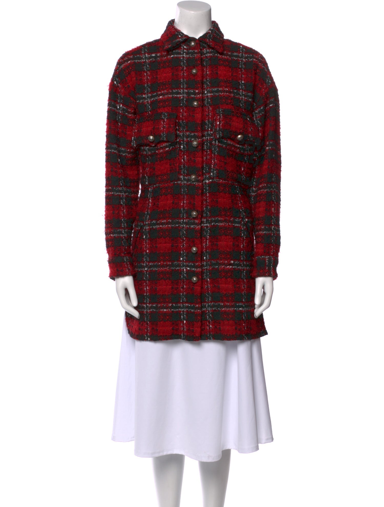 The Kooples Plaid Print Mock Neck Sweater