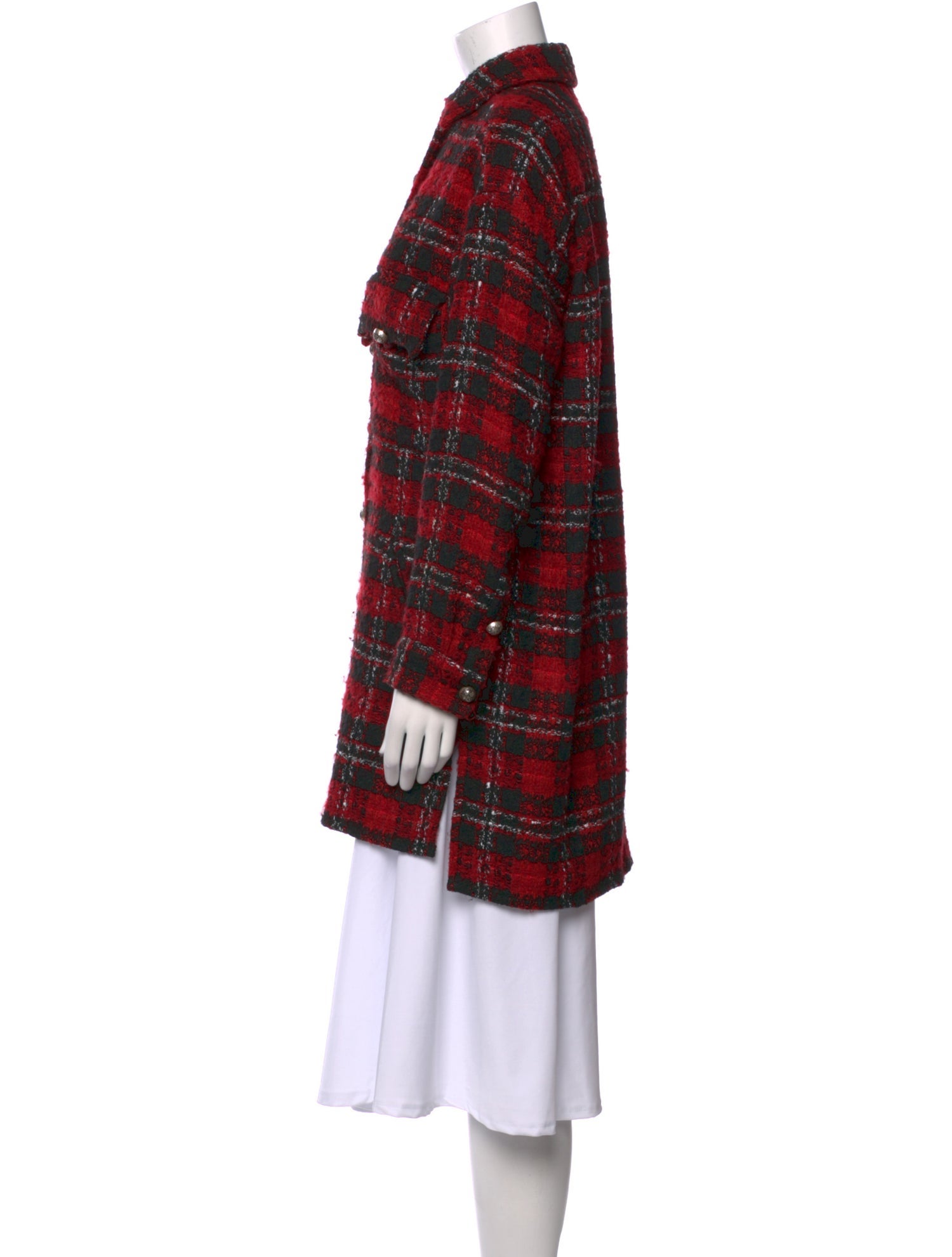 The Kooples Plaid Print Mock Neck Sweater