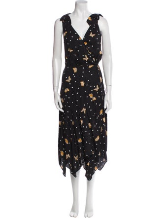 The Kooples Floral Print Midi Length Dress