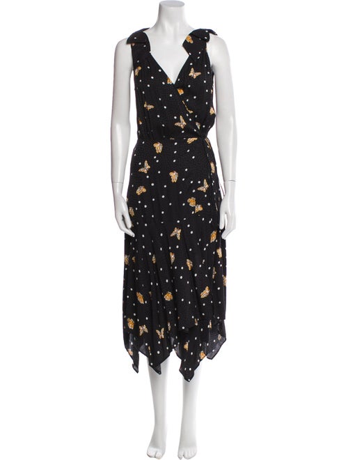 The Kooples Floral Print Midi Length Dress