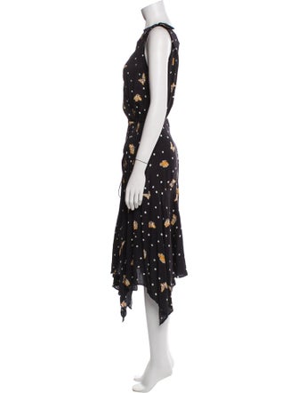 The Kooples Floral Print Midi Length Dress