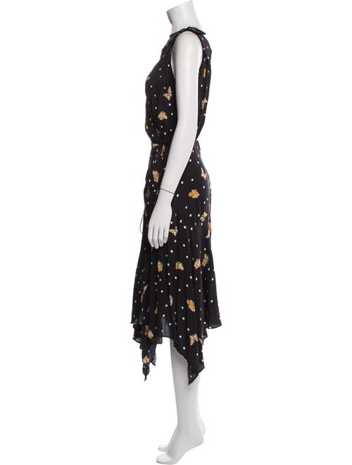 The Kooples Floral Print Midi Length Dress