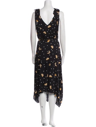 The Kooples Floral Print Midi Length Dress