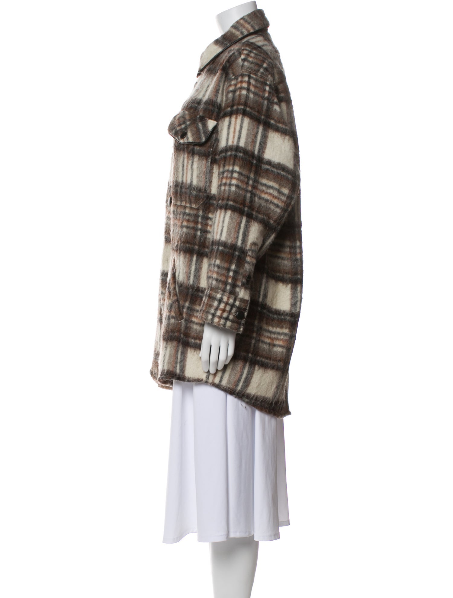 The Kooples Wool Plaid Print Coat