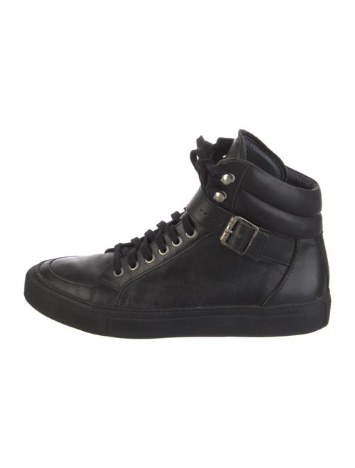 The Kooples Leather Chain-Link Accents Sneakers