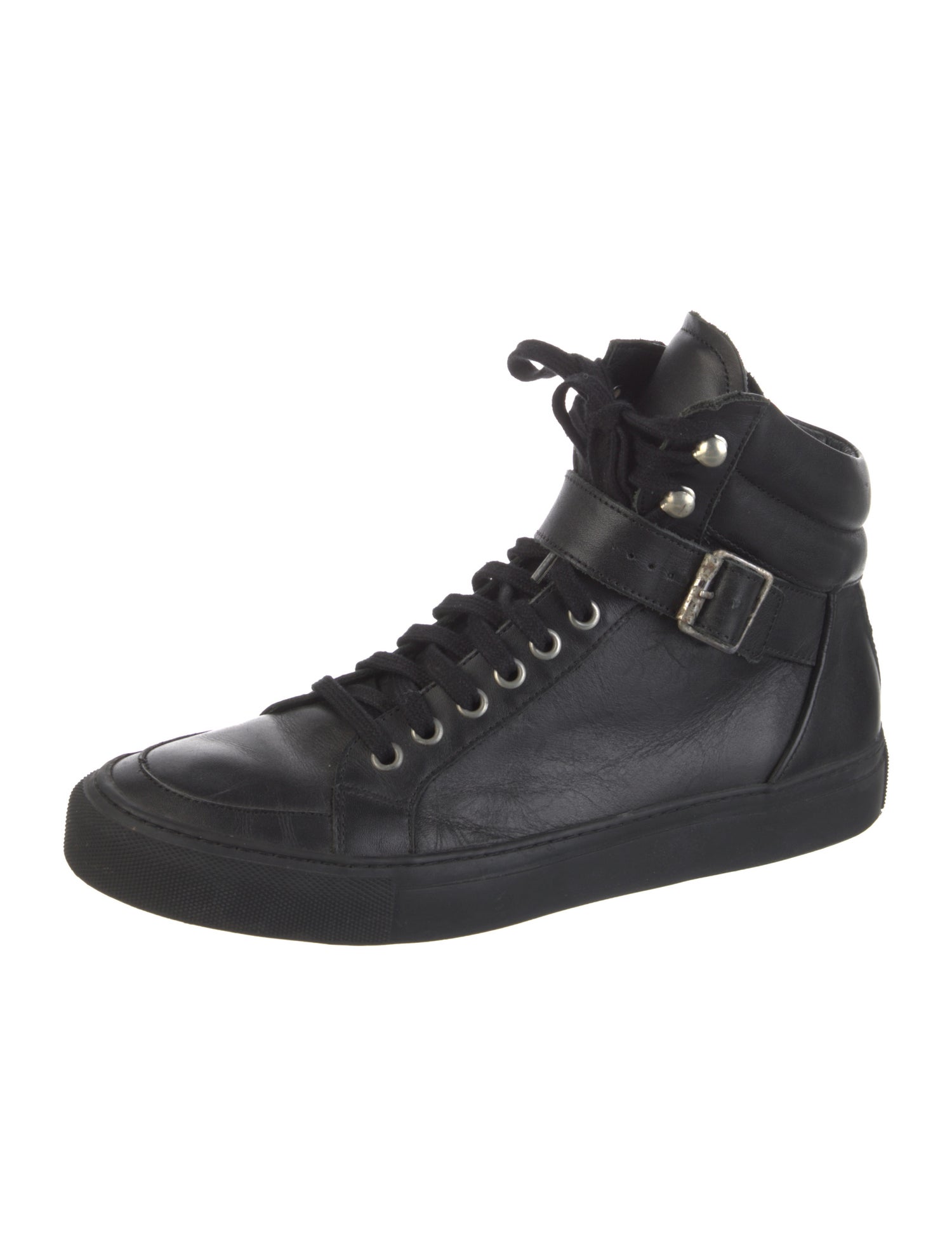 The Kooples Leather Chain-Link Accents Sneakers
