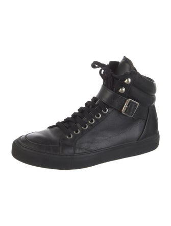 The Kooples Leather Chain-Link Accents Sneakers