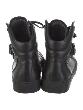 The Kooples Leather Chain-Link Accents Sneakers