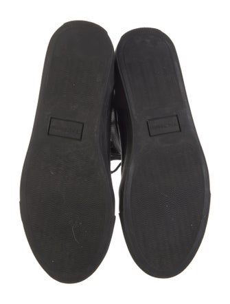 The Kooples Leather Chain-Link Accents Sneakers