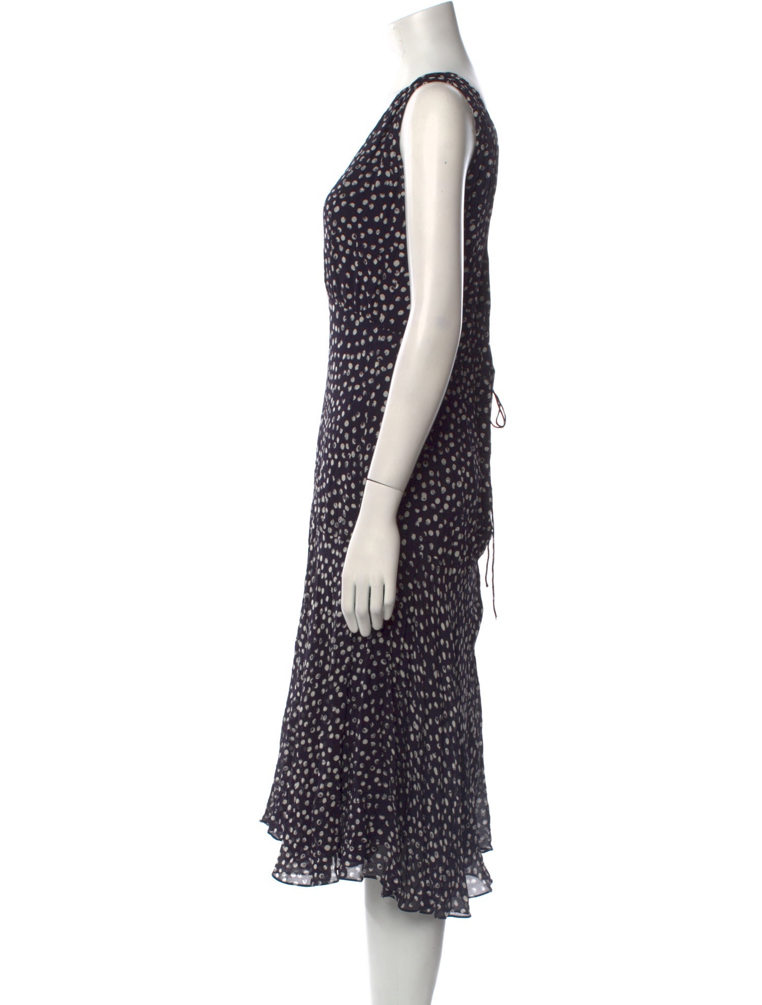 The Kooples Polka Dot Print Midi Length Dress