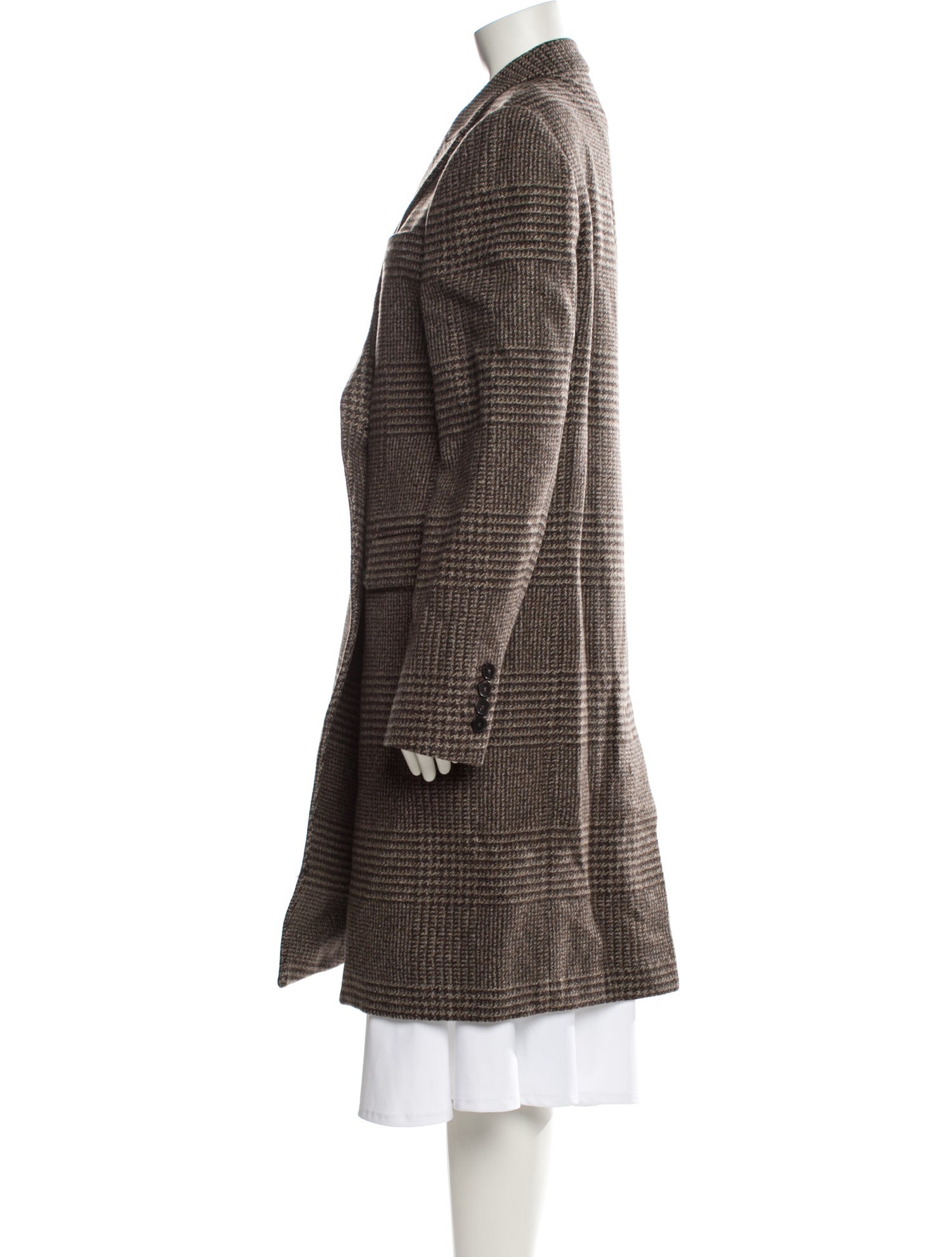 The Kooples Wool Houndstooth Print Faux Fur Coat w/ Tags