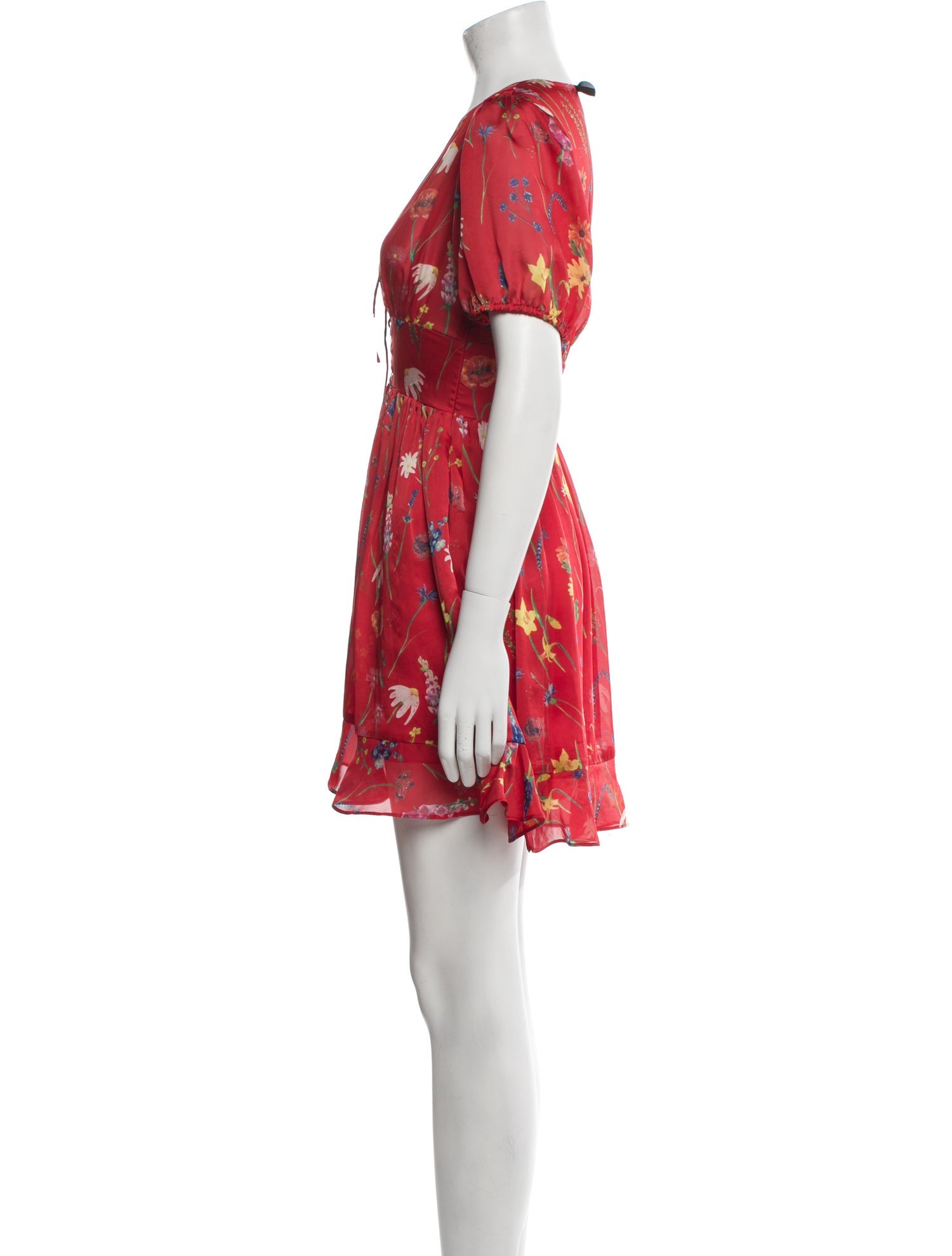 metal mini dress Side Metal Ring Detailed Linen-Blend Mini Dress