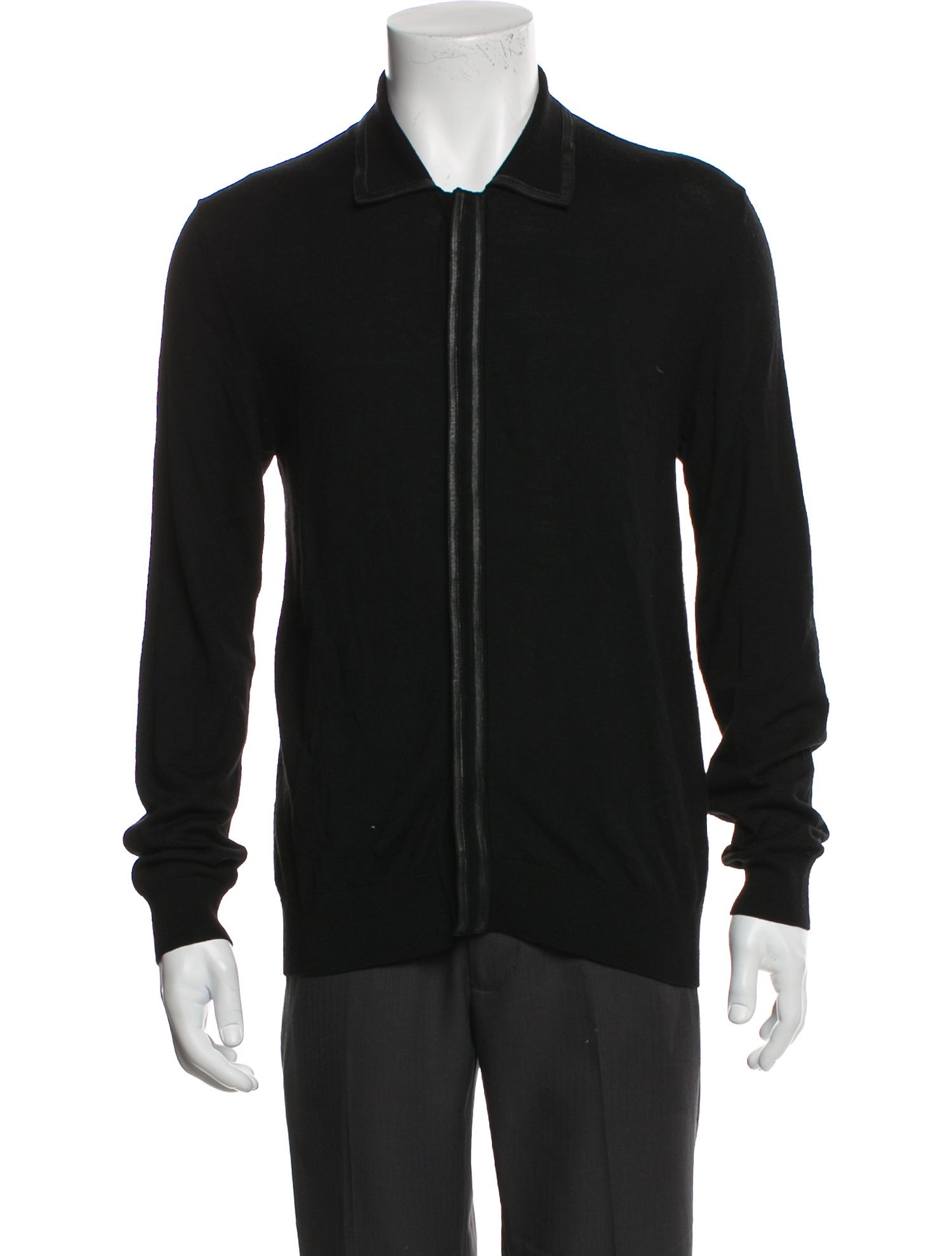 The Kooples Merino Wool Mock Neck Polo Sweater