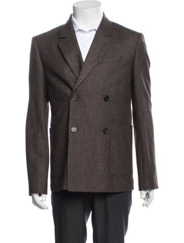 Pre-owned The Kooples Wool Tweed Pattern Blazer In Brown