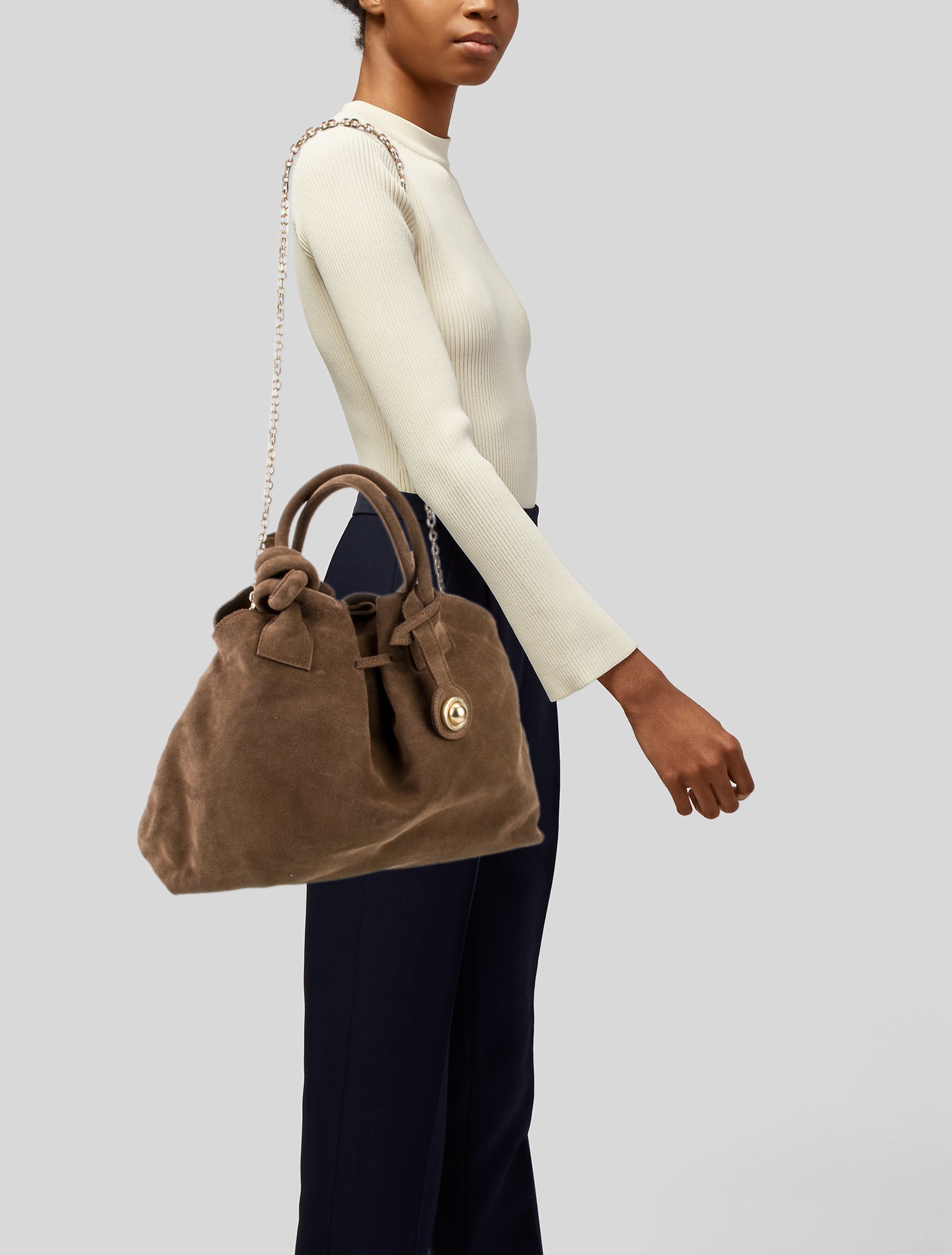 Kooreloo Suede Top Handle Bag