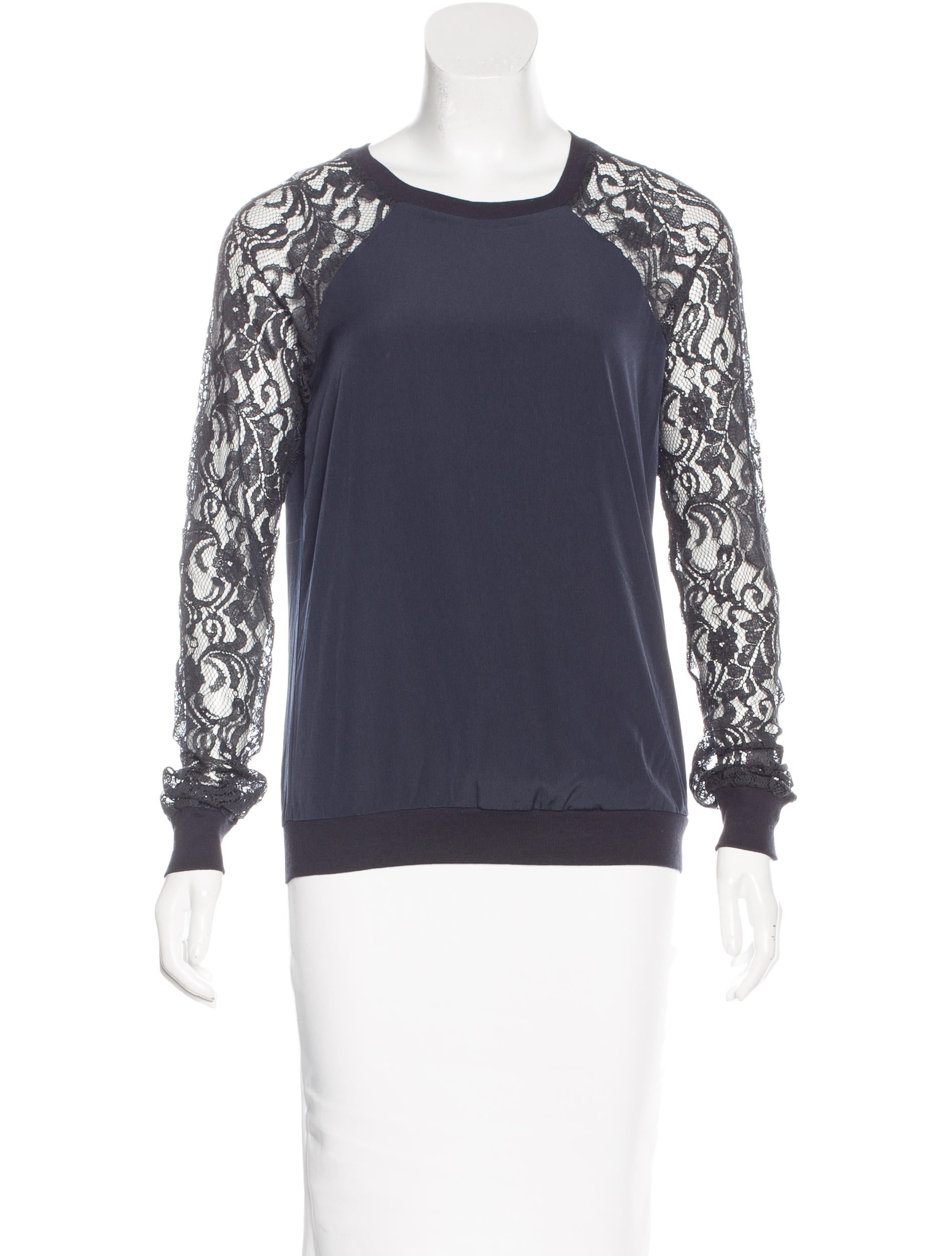 PJK Patterson J. Kincaid Selena Lace-Paneled Sweatshirt w/ Tags